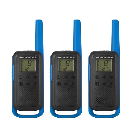 MOTOROLA SOLUTIONS Two-Way Radio Black W/Blue Three-Pack T270TP